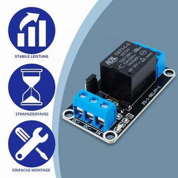 1ks DC 12V reléový modul, 1 kanálové relé s optočlenem, spouštění vysoké nebo nízké úrovně,