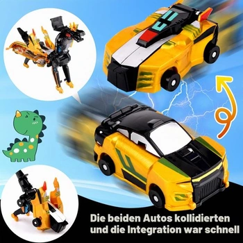 2 transformující se robotické hračky s autíčky, robotické hračky s jednorožcem
