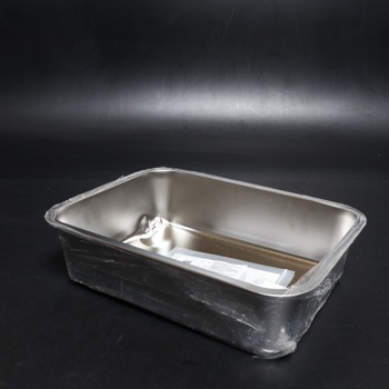 Nerezová kočičí toaleta, velká kočičí toaleta, XXL otevřená kočičí toaleta z nerezové oceli, kovová