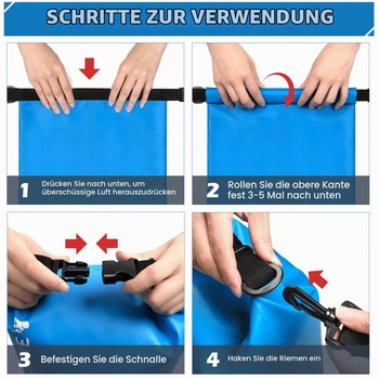 Vodeodolný vak Kiaitre Dry Bag s ramenným popruhom (10 litrov)