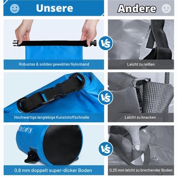 Vodeodolný vak Kiaitre Dry Bag s ramenným popruhom (10 litrov)