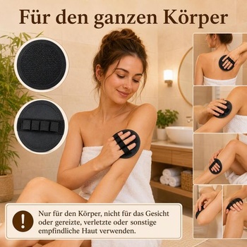 Balenie 2 bezbolestných exfoliačných kúpeľových rukavíc, fialové