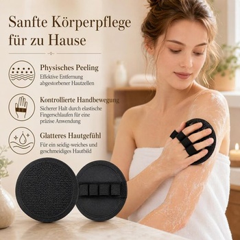 Balenie 2 bezbolestných exfoliačných kúpeľových rukavíc, fialové