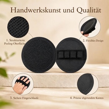 Balenie 2 bezbolestných exfoliačných kúpeľových rukavíc, fialové