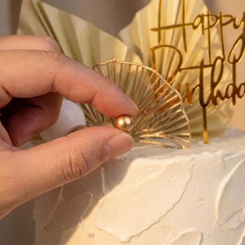 40dielna sada zlatých dekorácií na torty, boho guličky na dekoráciu torty s kovovou korunkou, ozdoba