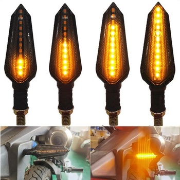 Greluma 4dielna motocyklová 12LED smerové svetlá, žlté blikajúce svetlá, plynulé smerové svetlá na