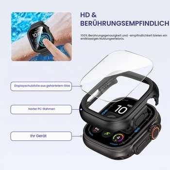 Voděodolné pouzdro Kamita s ochranou displeje pro Apple Watch Ultra 4/3/2/1 49mm černé 49mm