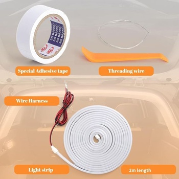 LED svetelný pásik pre osvetlenie kufra 4m Flexibilné ambientné osvetlenie auta so senzorom