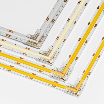 BTF-LIGHTING COB Transparentný bezmedzerový konektor v tvare L, 4 ks, 2pinový, 8 mm