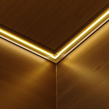 BTF-LIGHTING COB Transparentný bezmedzerový konektor v tvare L, 4 ks, 2pinový, 8 mm