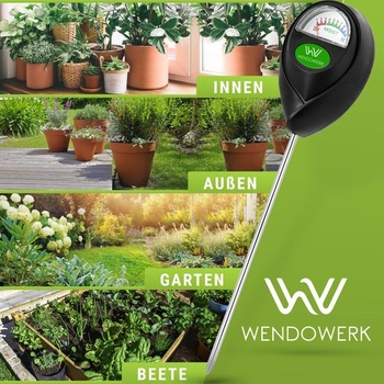 WENDOWERK® [2 kusy] Merač vlhkosti pôdy pre rastliny - [Čierna/Čierna] - Batérie nie sú nutné -