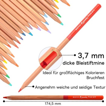 MARCO 3120 Series 36-farebné vysoko kvalitné farebné ceruzky rozpustné vo vode so štetcom, v železnej