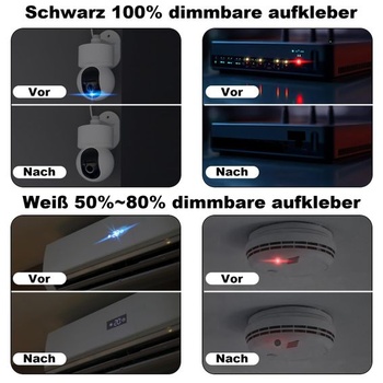 6 listů samolepek blokujících světlo, zatemňovací fólie pro LED diody