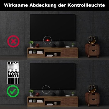 6 listů samolepek blokujících světlo, zatemňovací fólie pro LED diody