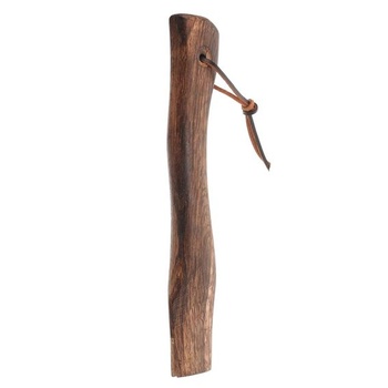 Rukoväť sekery s koženým pútkom, drevená, dĺžka 260 mm, náhradná rukoväť sekery s klinom, hladká