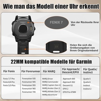 Quickfit 22mm remienok pre Garmin Fenix ​​5/5 Plus/6/6 Pro/7/7 Pro, Quickfit 22mm remienok pre