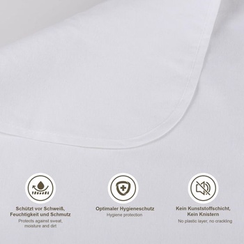 Chránič matraca 90x200cm 100% bavlnený matrac Molton 90x200 - certifikácia Oeko-Tex, tichá,
