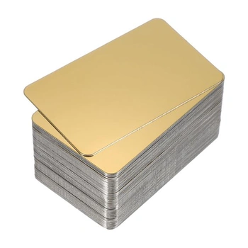 PATIKIL 0,5mm nerezové vizitky, 50 kusov, zrkadlový efekt, laserovo gravírované pre DIY darčekové