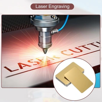 PATIKIL 0,5mm nerezové vizitky, 50 kusov, zrkadlový efekt, laserovo gravírované pre DIY darčekové
