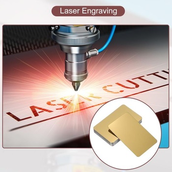 PATIKIL 0,5mm nerezové vizitky, 50 kusů, zrcadlový efekt, laserově gravírované pro DIY dárkové