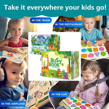 Montessori zošit Guopai pre batoľatá, vzdelávacia kniha so zvieratami a dinosaurami, vozidlami, ovocím a