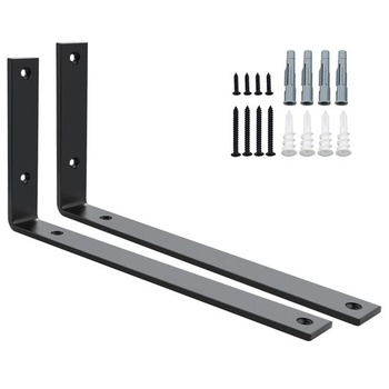 SAYAYO Konzoly pre vysoké zaťaženie, 2 kusy, Konzoly na police, Čierne, Podpera police, 300x150 mm,