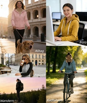 Dámská fleecová bunda JACKETOWN s kapucí a zipem, silná teplá základní bunda s kapucí, mikina s