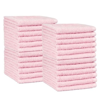 Sada žiniek Amazon Basics, 100% bavlna, extra savá, rýchloschnúca, 30 x 30 cm, ružová, balenie 24