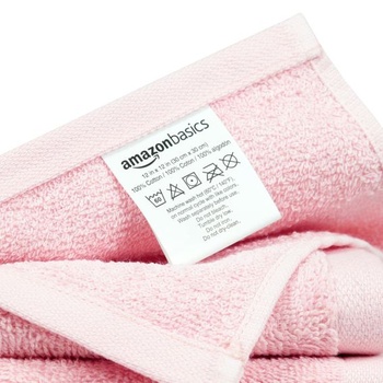 Sada žínek Amazon Basics, 100% bavlna, extra savé, rychleschnoucí, 30 x 30 cm, růžová, balení 24