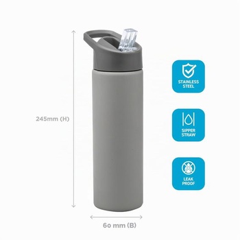 Fľaša na pitie Smash so slamkou, nerez, 750 ml