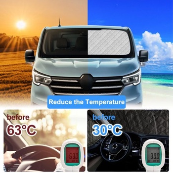Slnečná clona na čelné sklo pre Renault Trafic SWB 2015-2026, termoizolačná rohož, vyrobené na