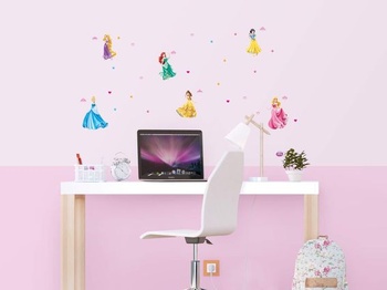 Samolepky na zeď do dětského pokoje s motivem Disney princezen od AG Design, PVC fólie (bez