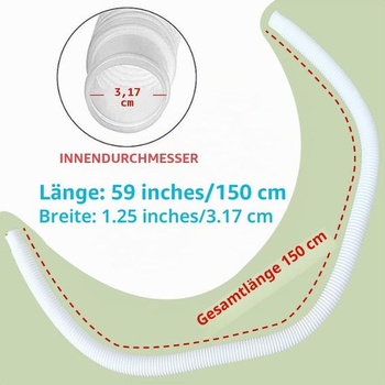 Bazénové hadice, náhradní hadice pro nadzemní bazény, bílé, průměr 1,25