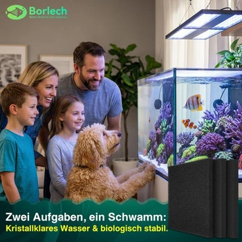 Filtrační houbička Borlech do akvária, filtrační média, pěnové houbičky, filtrační příslušenství
