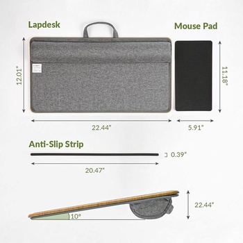 Ergomi polštář na klín, stolek na notebook do domácí kanceláře s polštářem, stolek na notebook k
