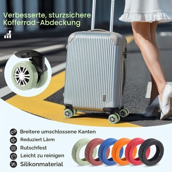 8dielne silikónové chrániče kolies kufrov, cestovné príslušenstvo, zelené