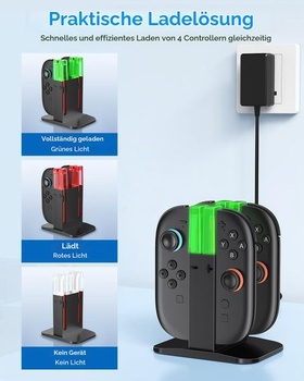 Nabíjacia stanica Switch 2 pre Joy-Con 2 (2025) s LED, čierna