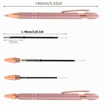 Náhradné náplne do guličkového pera MengRan 9,8 cm pre Click Pens, 10 kusov, čierny atrament Náhradné