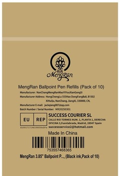 Náhradné náplne do guličkového pera MengRan 9,8 cm pre Click Pens, 10 kusov, čierny atrament Náhradné