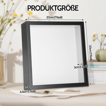 3D fotorámeček k vyplnění, 22 x 22 cm, hloubka 3 cm, černý