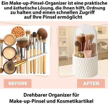 Kozmetický organizér, otočný o 360 stupňov, organizér na štetce na make-up, s vekom, držiak na