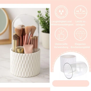 Kozmetický organizér, otočný o 360 stupňov, organizér na štetce na make-up, s vekom, držiak na