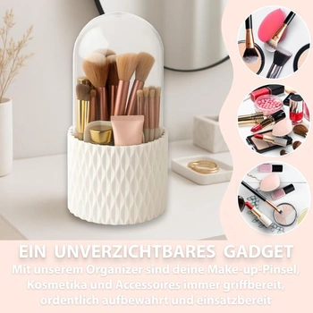 Kozmetický organizér, otočný o 360 stupňov, organizér na štetce na make-up, s vekom, držiak na