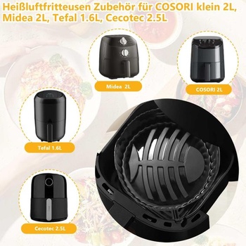 Silikónová forma do fritézy COSORI Small 2L, Chefman 2L, Midea 2L čierna