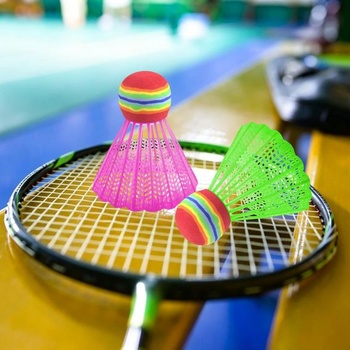 Bedmintonové loptičky, nylonové, 18 kusov, 6 farieb