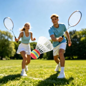 Bedmintonové loptičky, nylonové, 18 kusov, 6 farieb