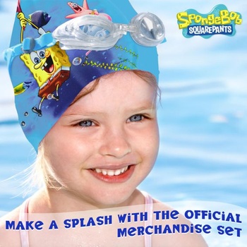 Detská sada plaveckých čiapok a okuliarov s UV ochranou SpongeBob SquarePants - Doplnky na plávanie