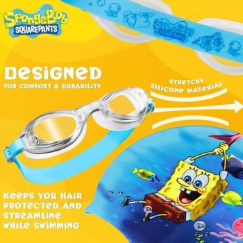 Detská sada plaveckých čiapok a okuliarov s UV ochranou SpongeBob SquarePants - Doplnky na plávanie