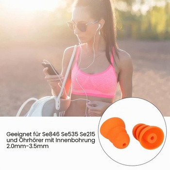 Bewinner 8dílné náhradní špunty do uší pro sluchátka SE846 SE535 SE215 a vnitřní otvor 2,0-3,5 mm,