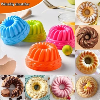 24dielna sada mini silikónových foriem na bábovkové torty, opakovane použiteľná forma na pečenie